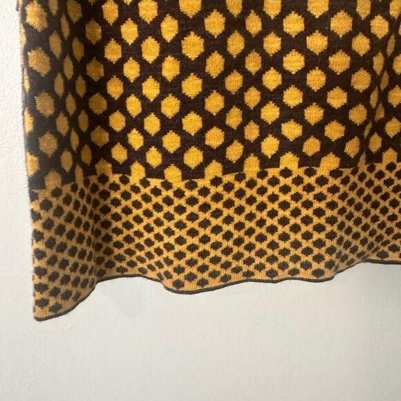 Tory Burch - Yellow & Navy Printed Short Sleeve Knit Sweater S - Picture 4 of 7